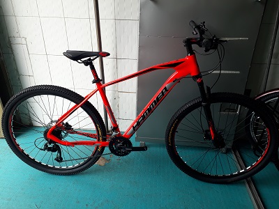 BICICLETA MTB HAMMER RIN29 TALLA L, 8V ROJO/NEGRO